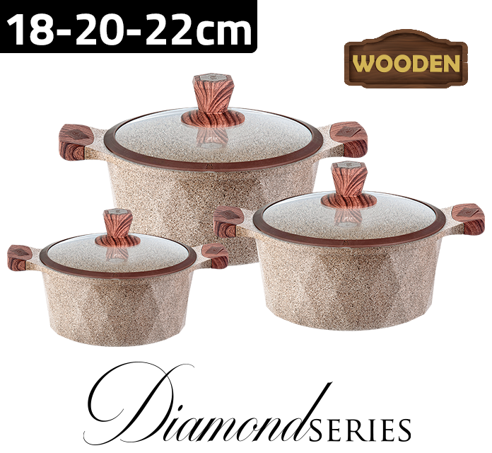 Zio Set Cookware Granit Line Wooden Z-8170-30