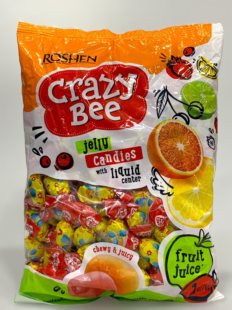 Roshen Crazy Bee Jelly Candies With Liquid Center Fruit Juice 1Kg