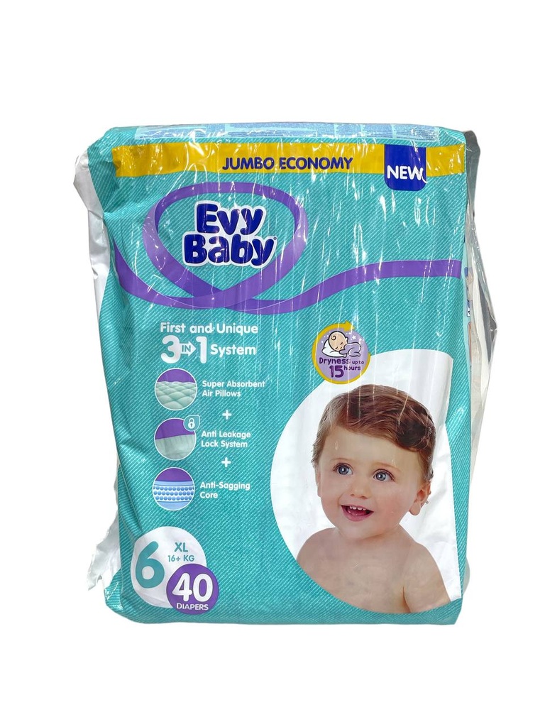 Evy Baby Diapers No.6 - 40Pcs