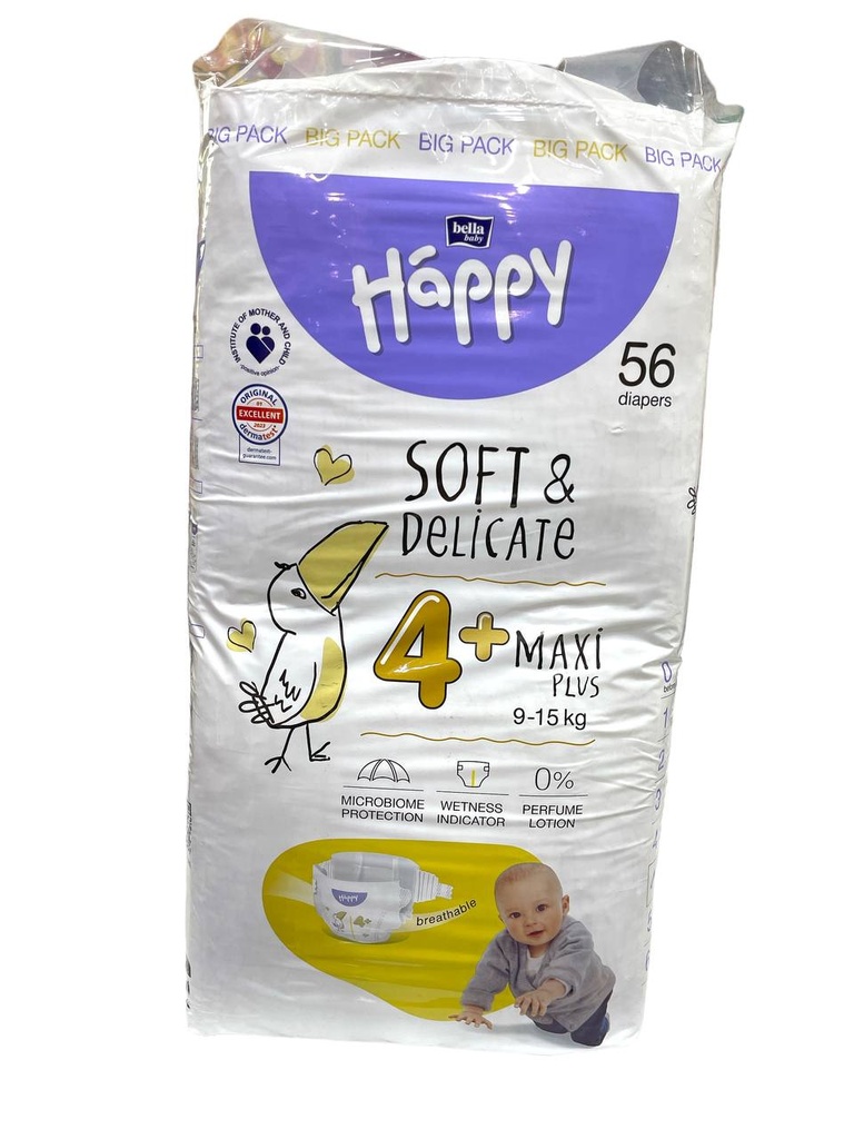 Happy Diapers No.4+ - 56Pcs