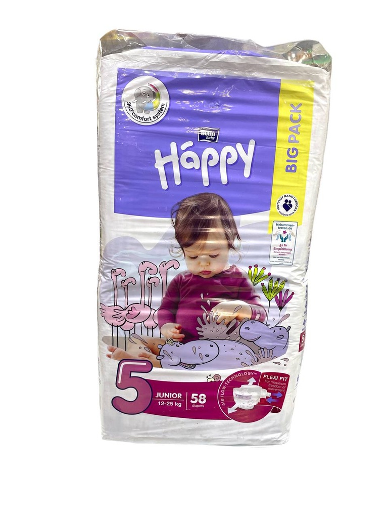 Happy Diapers No.5 - 58Pcs