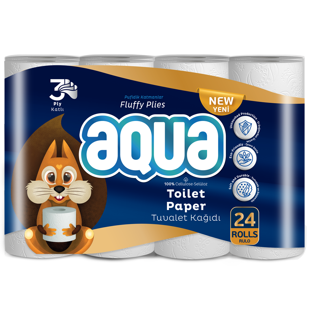 Aqua Toilet Paper 24 Rolls