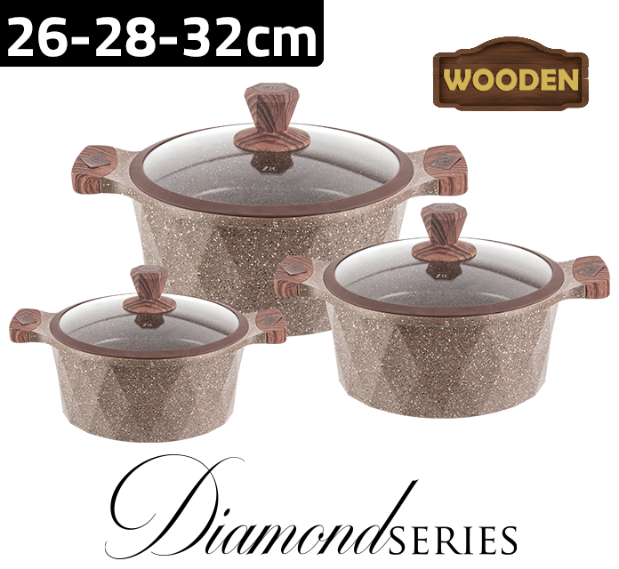 Zio Set Cookware Granit Line Wooden Z-8170-32