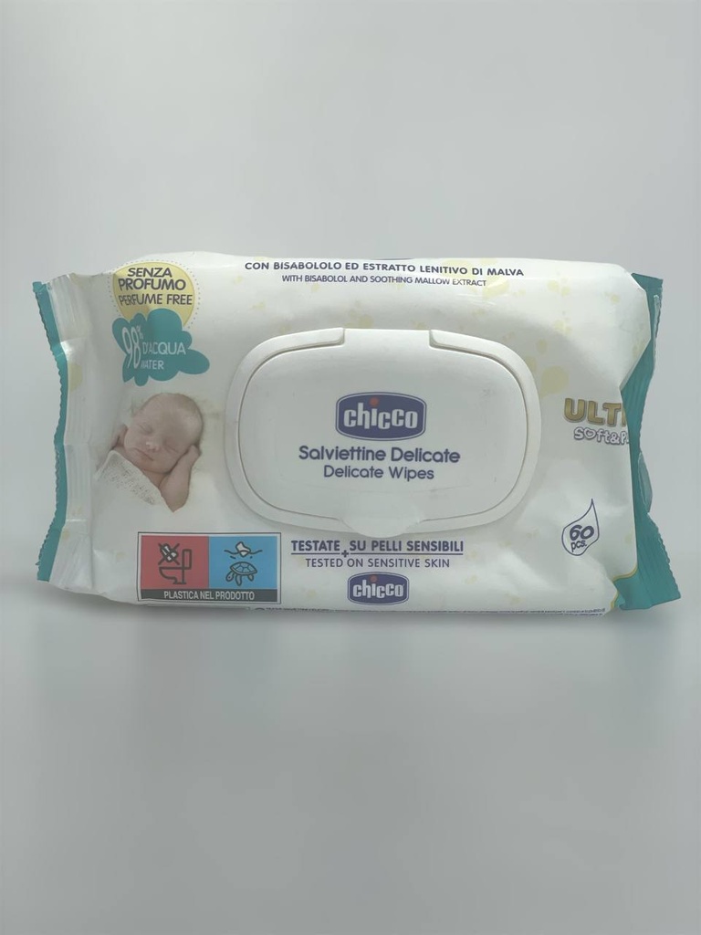 Chicco Perfume Free Wet Wipes 60Pcs