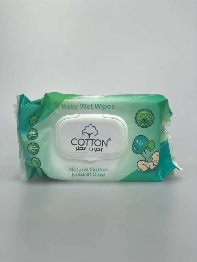 Cotton Perfume Free Wet Wipes 100Pcs