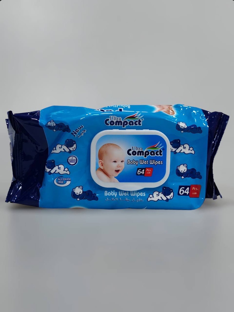 Compact Baby Wet Wipes 64Pcs