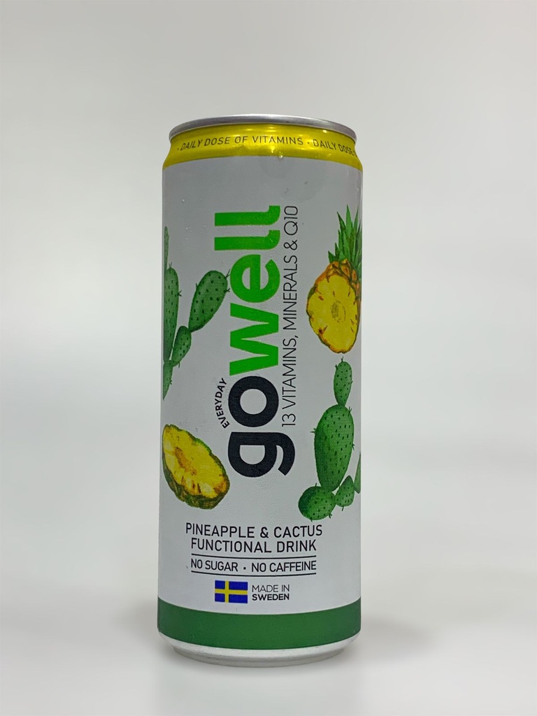 Go Well Pineapple & Cactus Functional Drink No Sugar No Caffeine 330ml