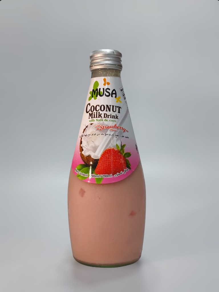 Musa Coconut Milk Drink With Nata De Coco With Strawberry 290ml