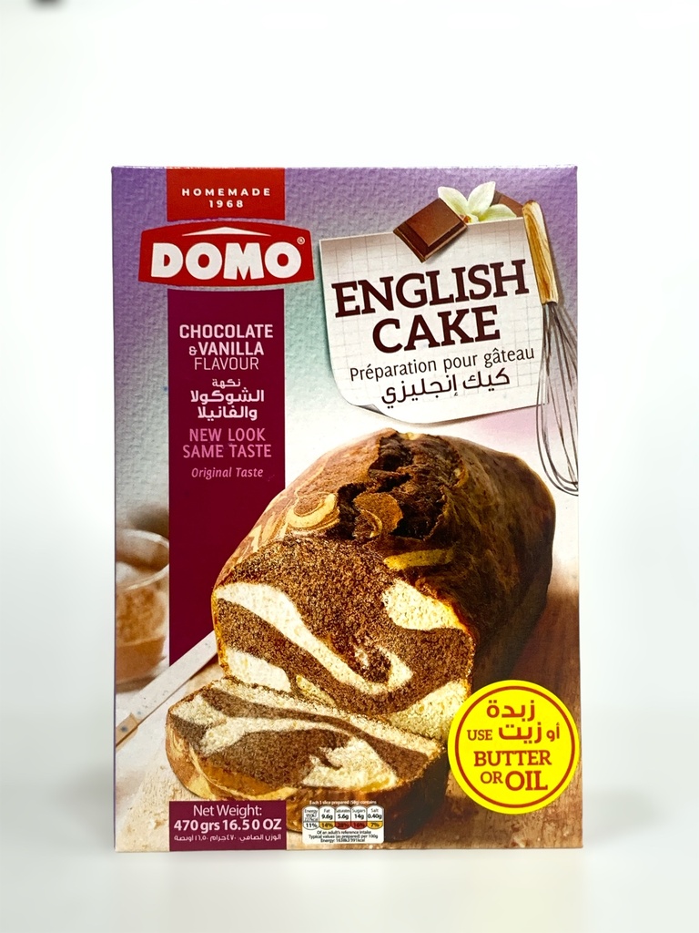 Domo English Cake Chocolate and Vanilla 470g