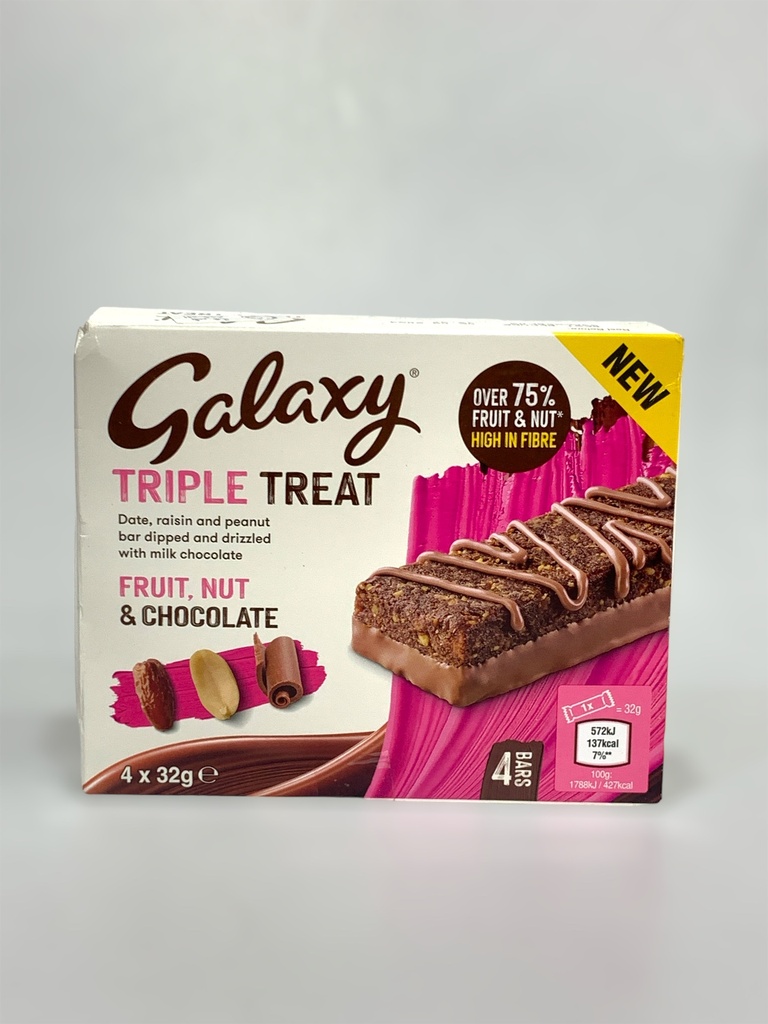 Galaxy Triple Treat Fruit And Nut And Chocolate 4*32g