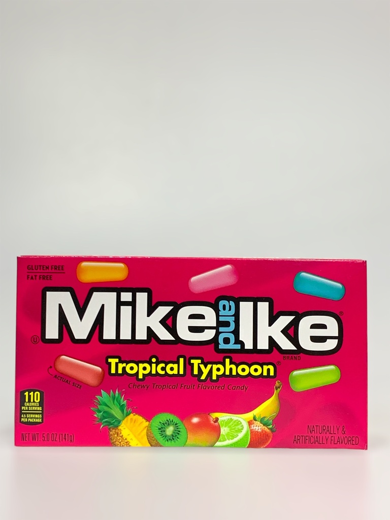 Mike And Ike Tropical Typhoon Chewy Tropical Fruit Flavoured Candy Gluten Free Fat Free 141g