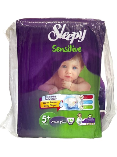 Sleepy Sensitive Diapers No.5+ - 34Pcs