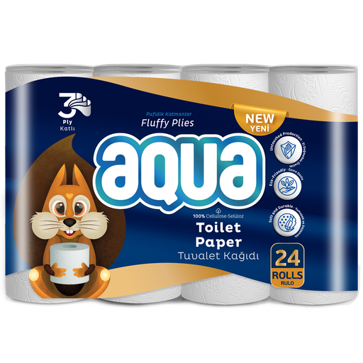 Aqua Toilet Paper 24 Rolls