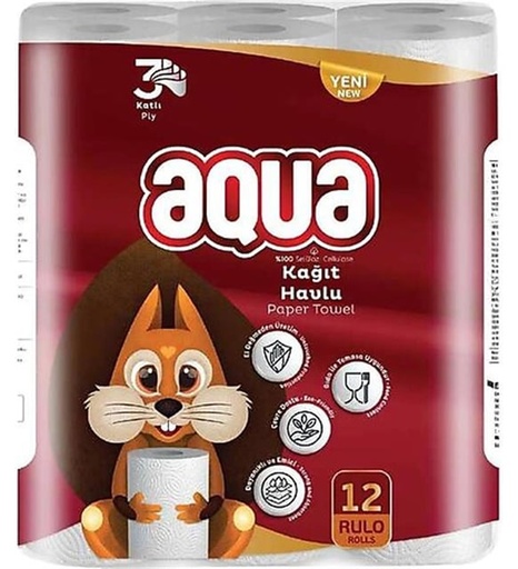 Aqua Kitchen Wipes 12 Rolls