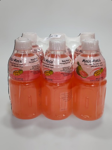 Mogu Mogu Pink Guava Flavoured Drink With Nata De Coco 6*320ml