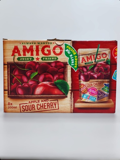 Amigo Juice And Fruit Apple And Sour Cherry 8*200ml