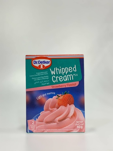 Dr Oetker Whipped Cream Mix Strawberry Flavour 60g