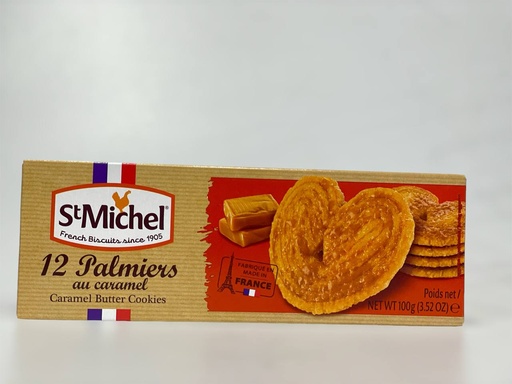 St Michel 12 Palmiers Caramel Butter Cookies 100g