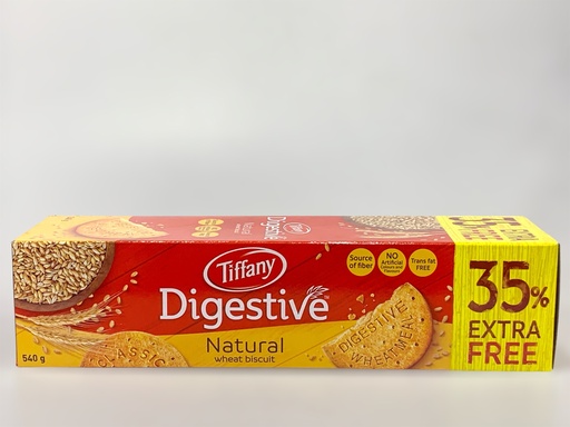 Tiffany Digestive Natural Wheat Biscuit 35% Extra Free 540 g